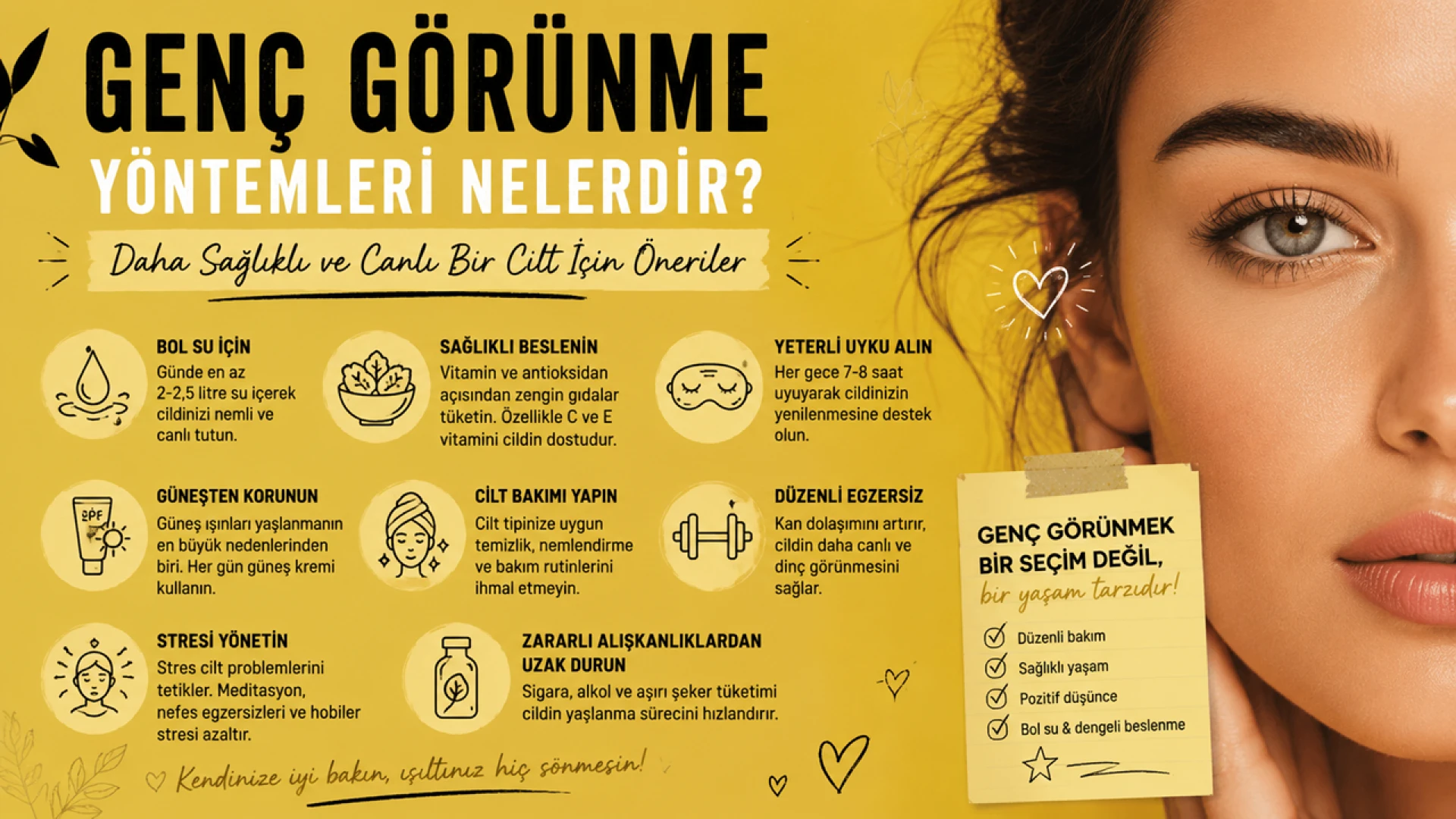 Genç Görünme Yöntemleri Nelerdir? Daha Sağlıklı ve Canlı Bir Cilt İçin Öneriler