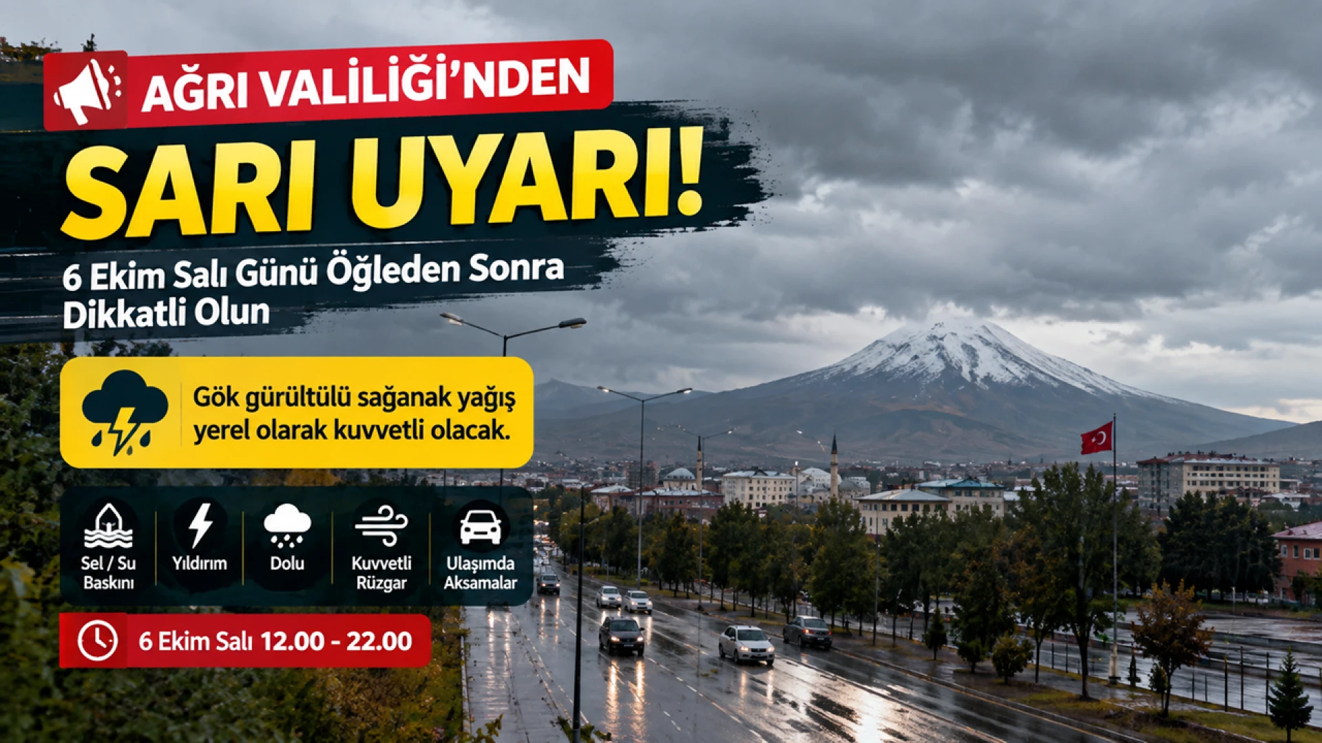 Ağrı İçin Sarı Uyarı Verildi Salı Öğleden Sonraya Dikkat