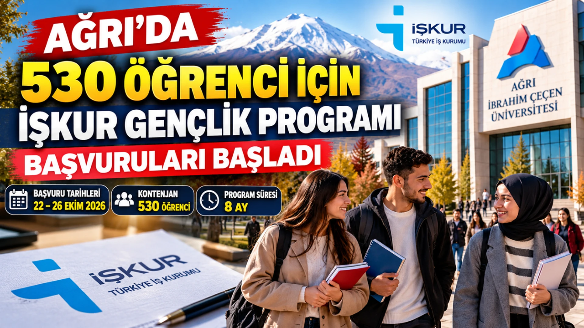 Ağrı’da 530 Öğrenci İçin İŞKUR Gençlik Programı Başvuruları Başladı