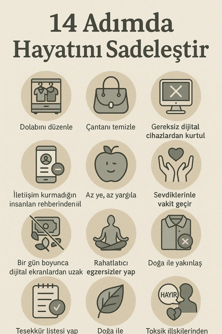 14 Adımda Hayatınızı Sadeleştirin: Zihinsel Yorgunluktan Özgürlüğe Giden Yol