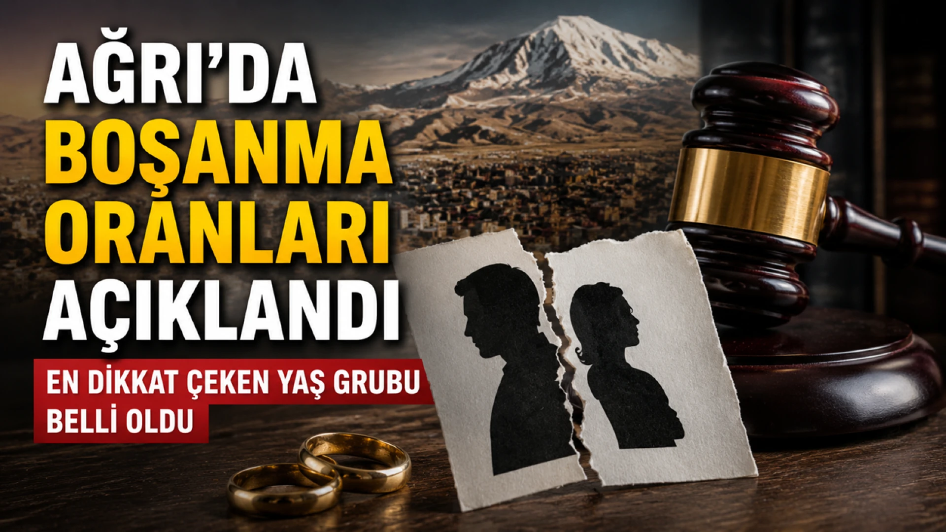 Ağrı'da Boşanma Oranları Açıklandı: En Dikkat Çeken Yaş Grubu Belli Oldu